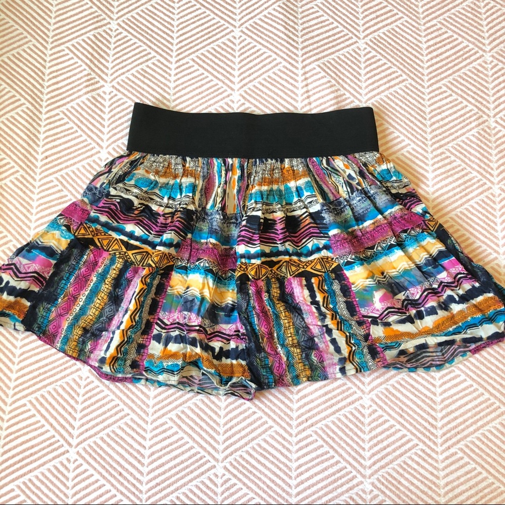 Colorful, tribal patterned skirt